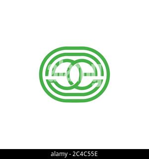 letter ee linked circle geometric line symbol logo vector Stock Vector