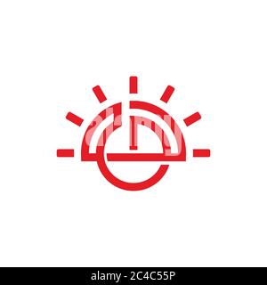 abstract power button sun geometric design symbol vector Stock Vector