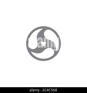 triangle curves flow rotate circle logo Stock Vector