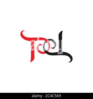letter pd linked spiral logo vector Stock Vector