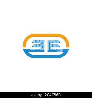 letter ee simple geometric linear shape symbol logo vector Stock Vector