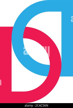 letter dd linked colorful logo vector Stock Vector