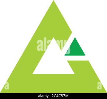 triangle green mountain geometric abstract logo vector Stock Vector