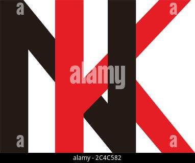 letter nk linked colorful logo vector Stock Vector