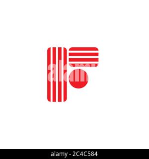 letter  f stripes dot geometric logo vector Stock Vector