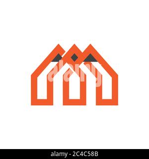 abstract pencil line geometric education vector Stock Vector