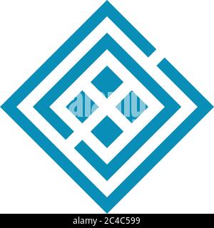 letter cc square geometric clear simple design logo vector Stock Vector