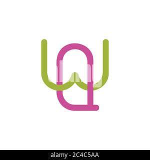 letter wq linked colorful geometric design logo vector Stock Vector
