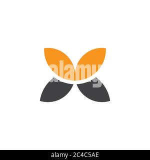 simple geometric abstract butterfly symbol logo vector Stock Vector