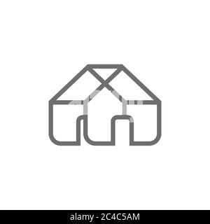 house construction overlapping line design vector Stock Vector