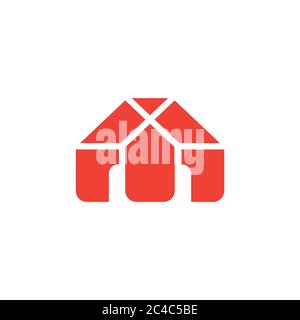 simple geometric house door design vector Stock Vector