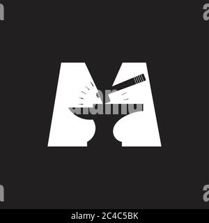 letter m blacksmith design logo vector Stock Vector