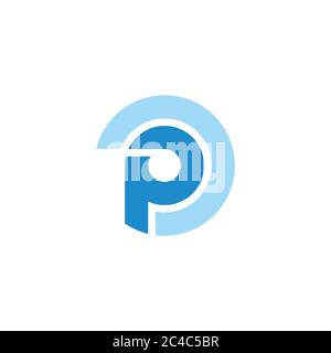 letter p protection concept symbol logo vector Stock Vector