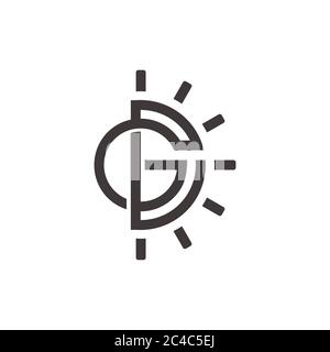 letter gd shine sun design symbol logo vector Stock Vector