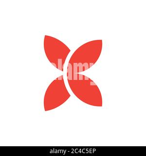 abstract letter k butterfly geometric design logo vector Stock Vector