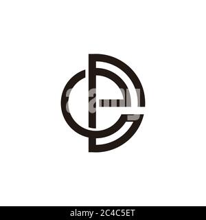 letter de linked overlapping line symbol vector Stock Vector