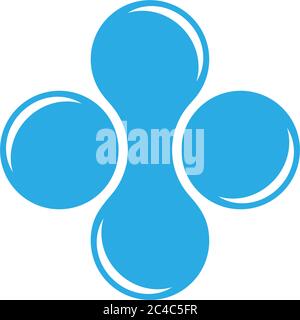 circle curves motion drop water geometric logo vector Stock Vector