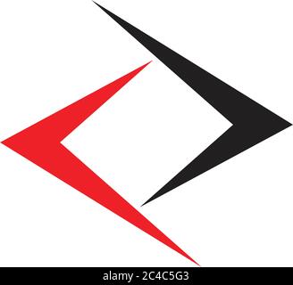 linked arrow square design logo vector Stock Vector