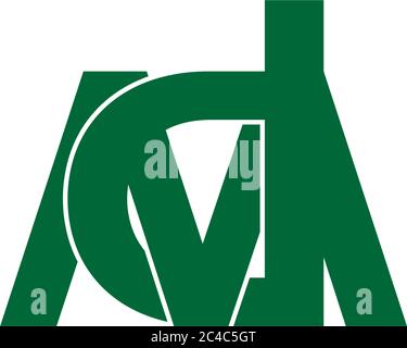 letter md 3d flat geometric logo vector Stock Vector