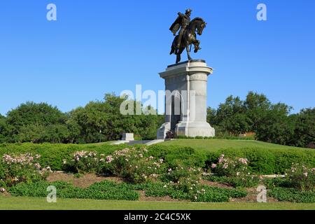 Sam Houston statue in Herman Park,Houston,Texas,USA Stock Photo