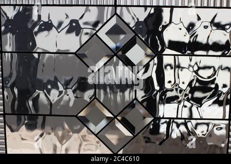 patterns on the glass from inside Stock Photo
