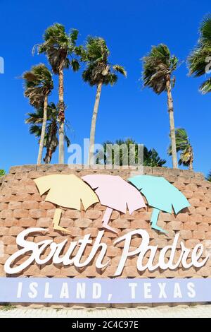 Welcome sign on South Padre Island,Texas,USA Stock Photo