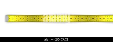 measuring ruler tape for tool roulette on white background Stock Vector