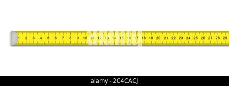 measuring ruler tape for tool roulette on white background Stock Vector