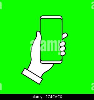 Phone with green screen chroma key background. Vector illustration Stock Vector