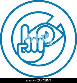 dont touch eyes line style icon vector illustration design Stock Vector