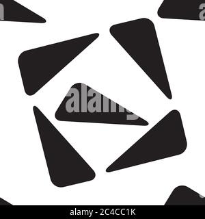 Seamless pattern with rounded black triangles Stock Vector