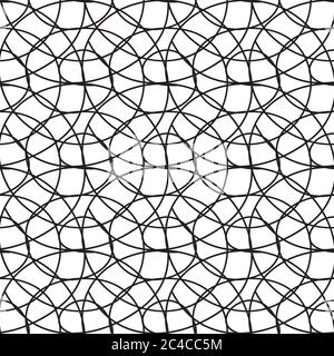 Seamless pattern with black curved lines Stock Vector