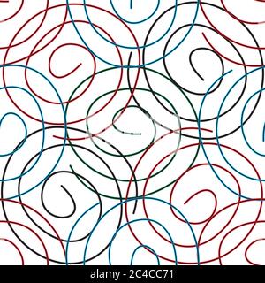 Seamless pattern with colored curved lines Stock Vector