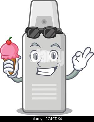 A Caricature design concept of shaving foam with cone ice cream Stock Vector