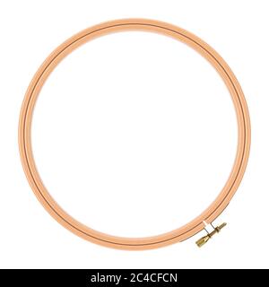 Premium Photo  Wooden hoop for cross stitch. a tambour frame for  embroidery and canvas with free space for your design on a white  background. 3d rendering