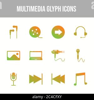 Beautiful Multimedia vector icon set Stock Vector