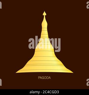 Pagoda a buddhist burmese style building vector illustration Stock Vector