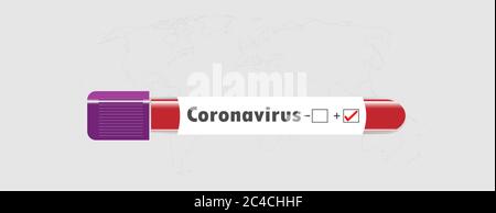 Coronavirus covid 19 infected blood vial. Corona virus covid 19 research laboratory, coronavirus covid-19 vaccine research Stock Vector