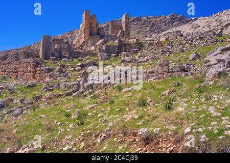 The Upper Roman temple, Niha, Bekaa valley, Lebanon Stock Photo