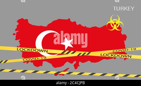 Concept Coronavirus. Turkey map. Vector Corona virus outbreak with Turkey map. Pandemic and corona virus outbreaks. Stock Vector