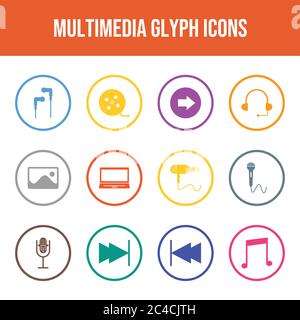 Beautiful Multimedia vector icon set Stock Vector