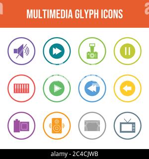 Beautiful Multimedia vector icon set Stock Vector