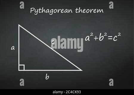 Pythagoras' theorem on chalkboard vector Stock Vector