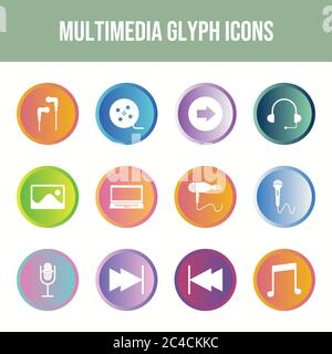 Beautiful Multimedia vector icon set Stock Vector