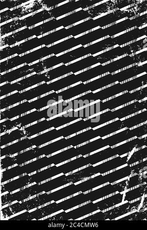 Grunge pattern with geometric stripes. Vertical black and white backdrop. Stock Vector