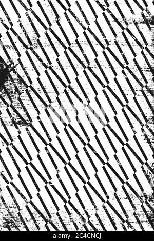 Grunge pattern with geometric stripes. Vertical black and white backdrop. Stock Vector