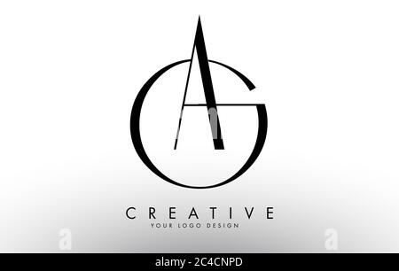 Letters AG signature vector logo. Simple AG Icon with minimalist design. Creative Vector Illustration with letter A and letter G. Stock Vector