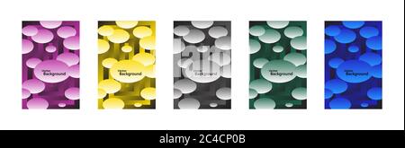 Vector illustration Paper ellliptical shapes templates and banner with drop shadows colofful in different colors Stock Vector