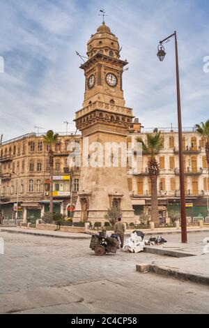 Bab Al Faraj square, Aleppo, Syria Stock Photo