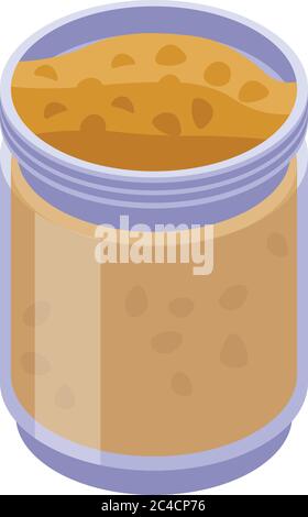 Cereal flakes jar icon, isometric style Stock Vector